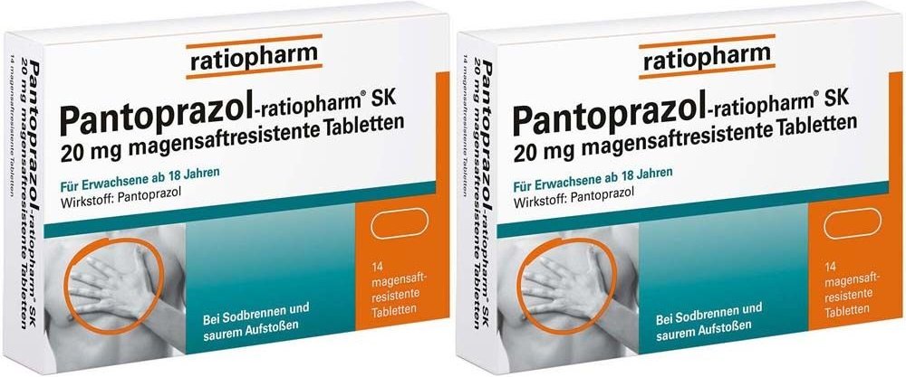 PANTOPRAZOL-ratiopharm SK 20 mg magensaftres.Tabl. 2x 2x14 St Tabletten magensaftresistent