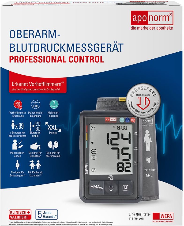 Thumbnail - aponorm Professionell Control Oberarm-Blutdruckmessgerät