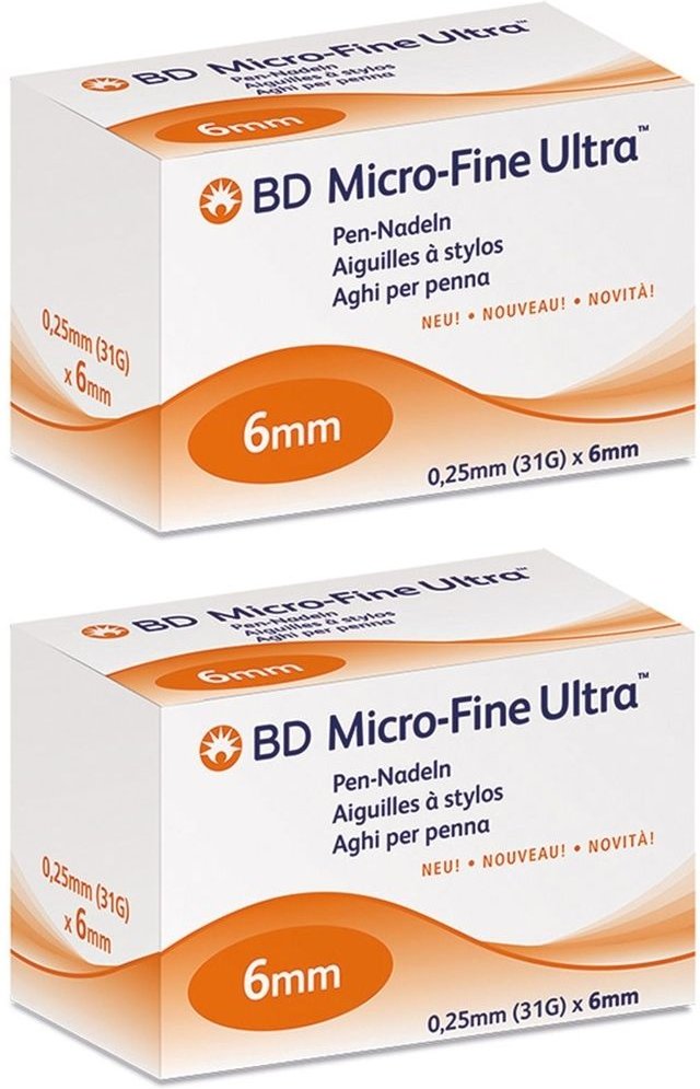 BD Ultra-Fine Pen-Nadeln 6 mm 31 G 0,25 2x 2x105 St Kanüle