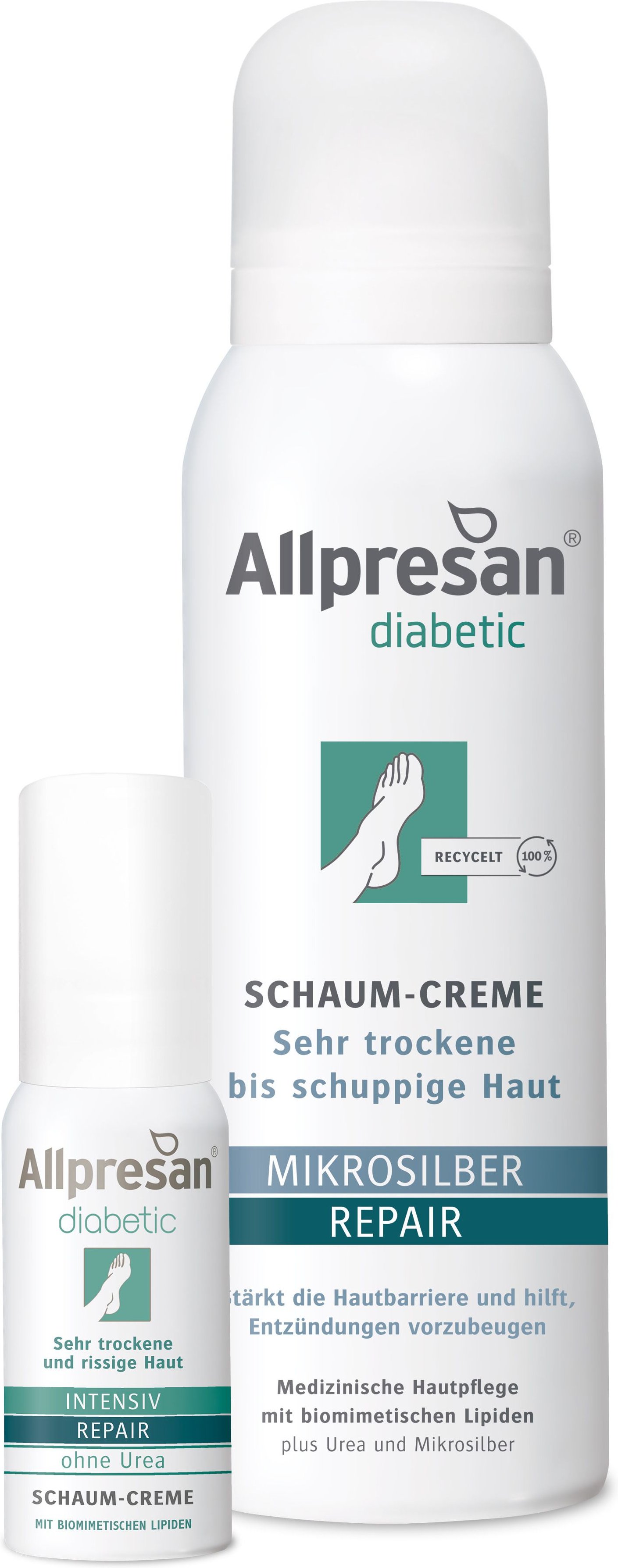 Allpresan diabetic Mikrosilber+Repair Schaum-Creme 125 ml Schaum