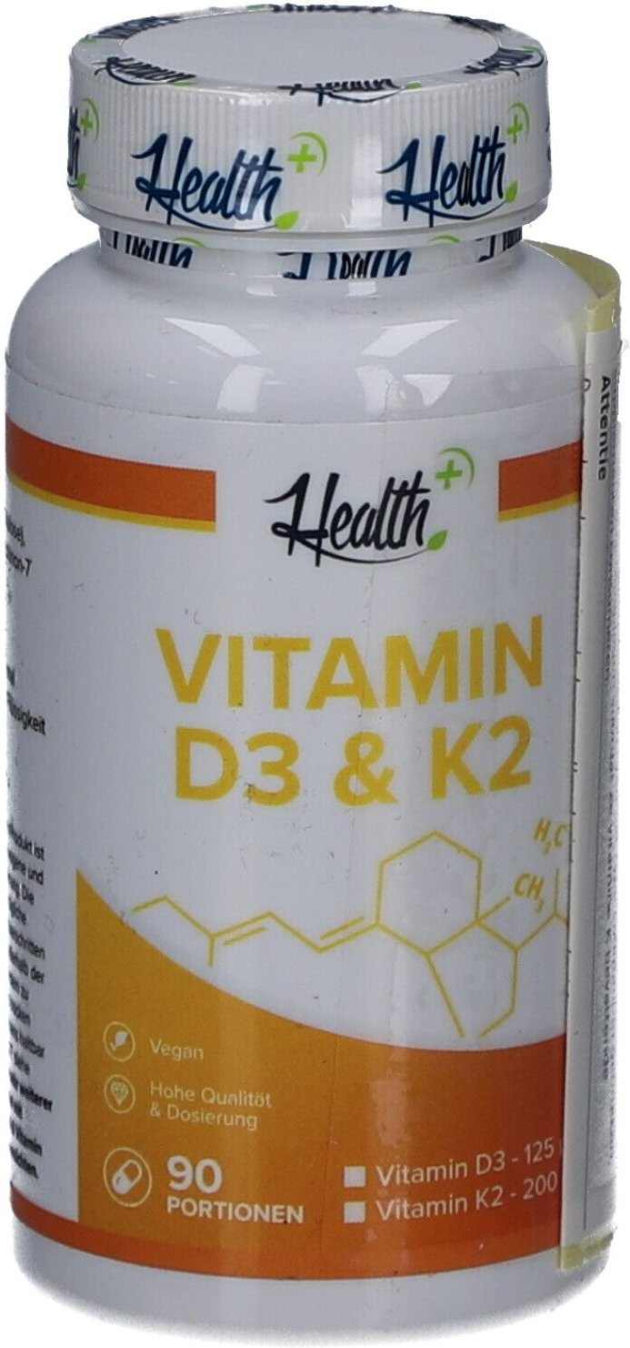 Health+ Vitamin D3+K2 (90) Unflavoured 90 St Kapseln