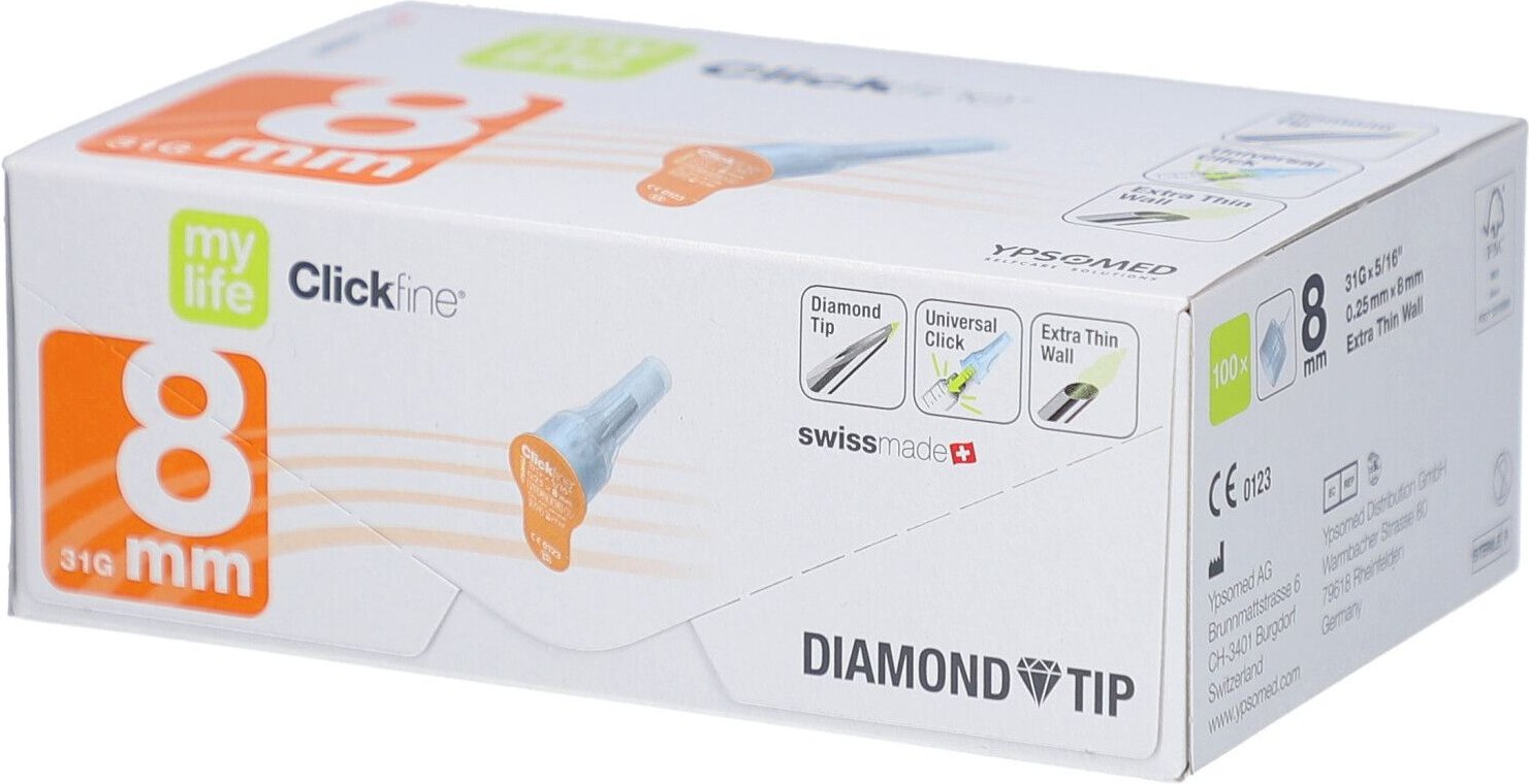 Clickfine Universal 8 Kanülen 0,25x8 mm 100 St Kanüle