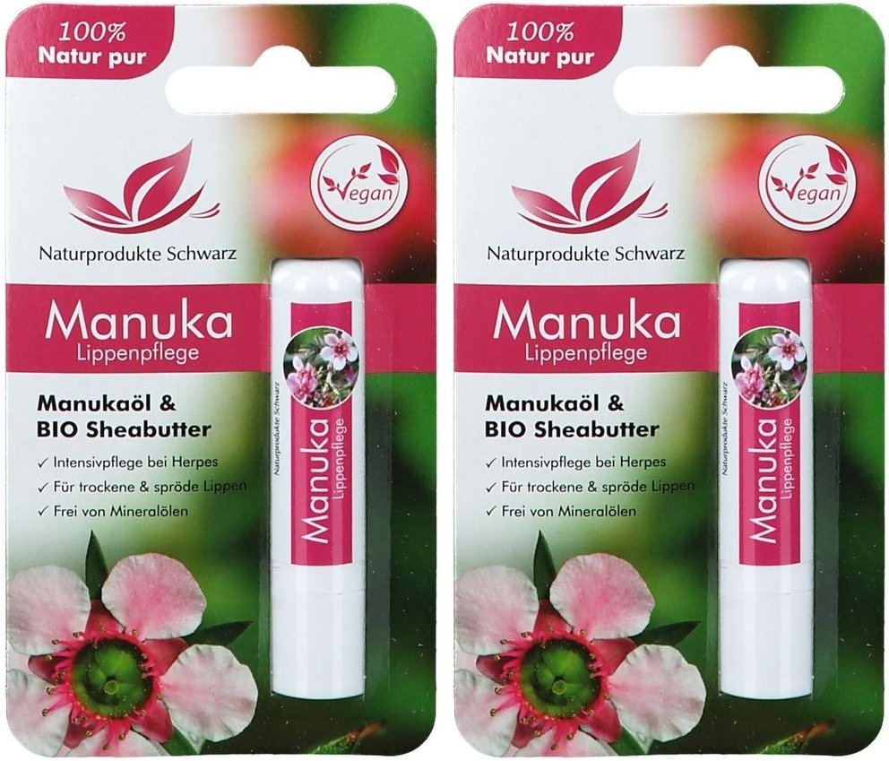 Manuka Lippenpflege bei Herpes Stift 2x 2x4,8 g Lippenstift