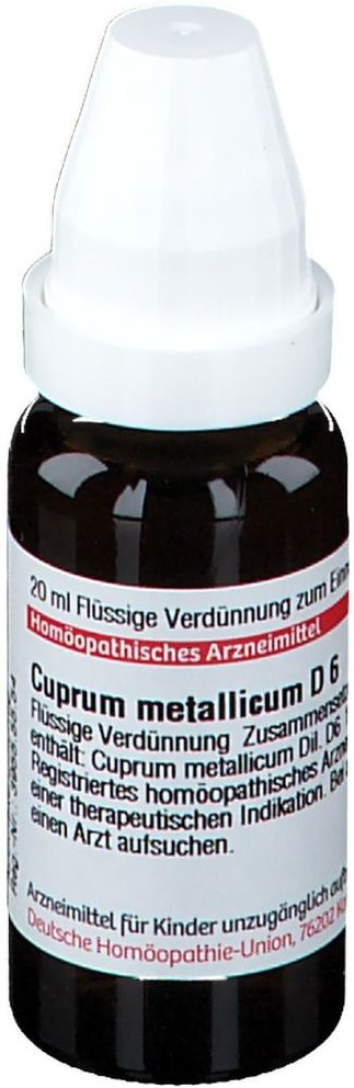 Cuprum Metallicum D 6 Dilution 20 ml