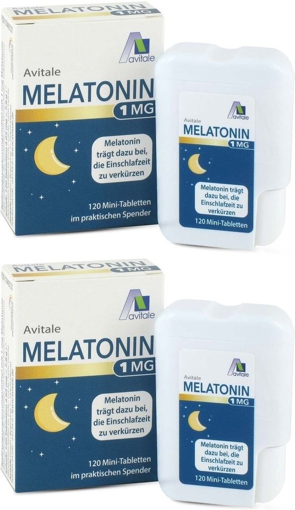 Melatonin 1 mg Mini-Tabletten im Spender 2x 2x120 St Tabletten