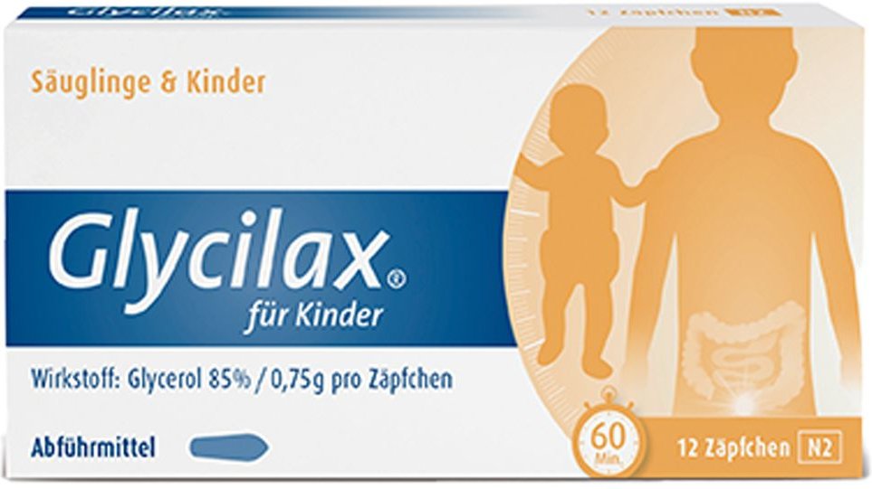Glycilax Suppositorien für Kinder 12 St Kinder- und Säuglings-Suppositorien