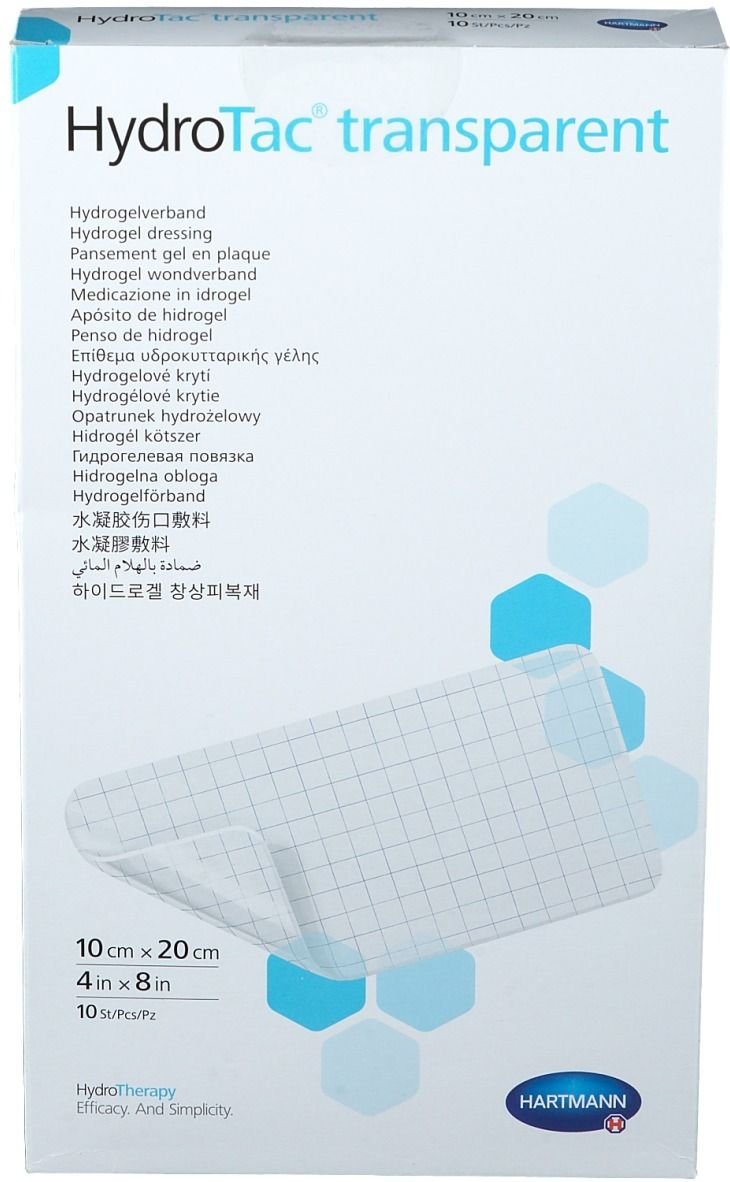 Hydrotac transparent Hydrogelverb.10x20 cm 10 St Verband