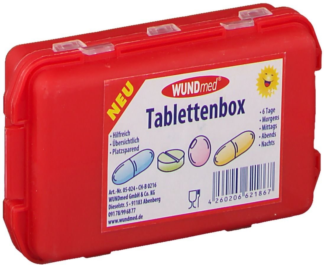 Tablettenbox mit 10-Fächern farbig sortiert 1 St Box
