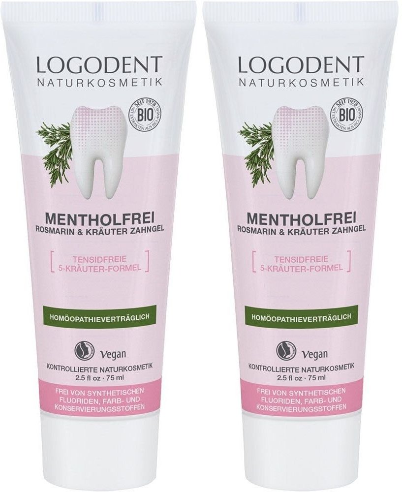 Mentholfrei Rosmarin+Kraeu x2 2x75 ml Zahngel