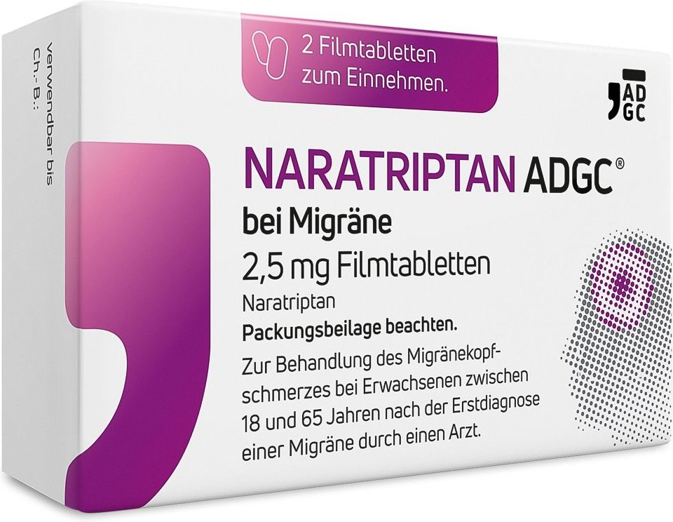 Thumbnail - Naratriptan Adgc bei Migräne 2,5 mg Filmtabletten 2 St