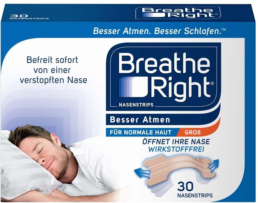 Besser Atmen Breathe Right Nasenpfl.groß beige 30 St Pflaster