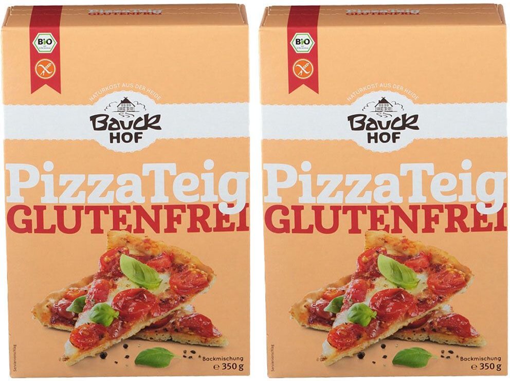 Bauckhof Bio Pizza-Teig, Glutenfreie Backmischung 2x350 g Pulver