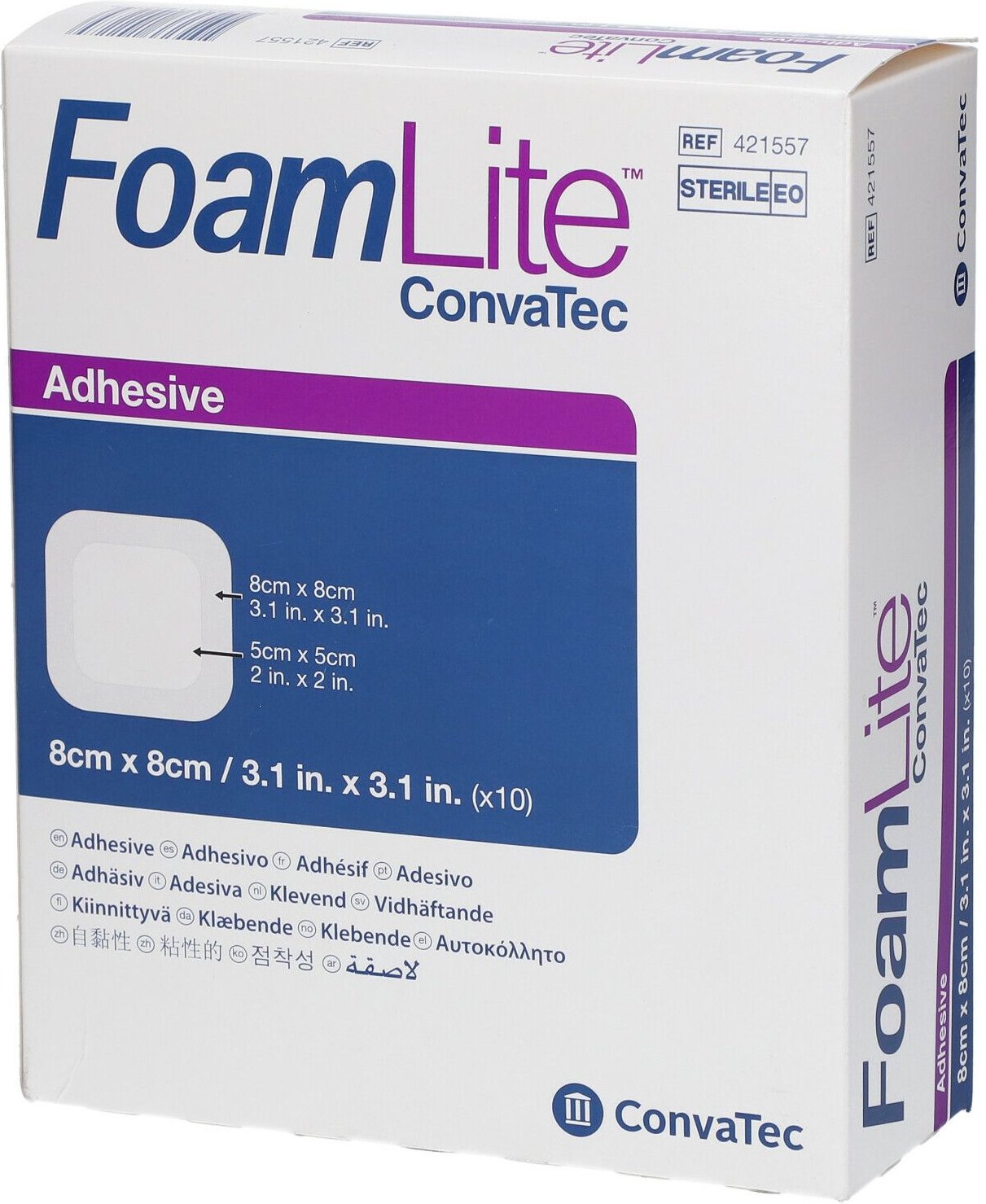 Foam Lite ConvaTec adhäsiv PU-Schaumverb.8x8 cm 10 St Verband