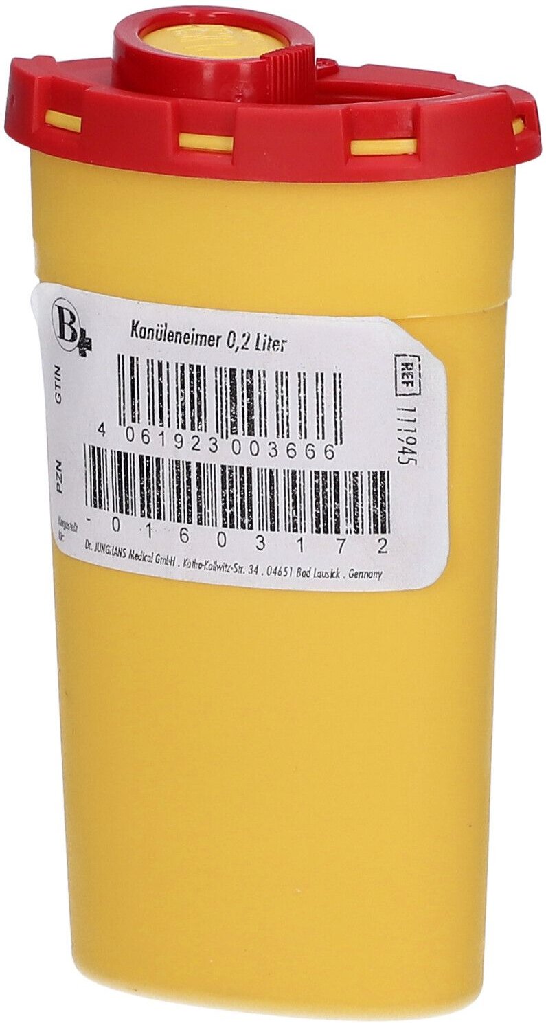 Kanüleneimer 0,2 l gelb für unterwegs 1 St TODO