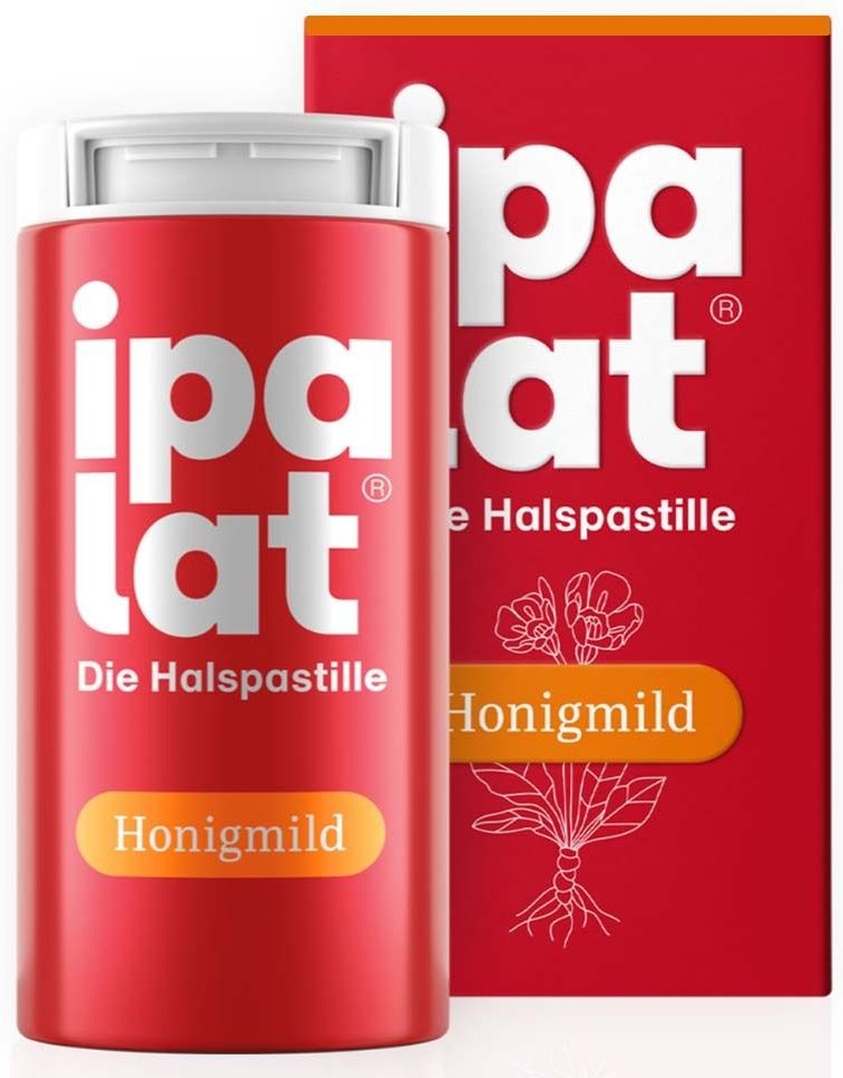Ipalat Halspastillen honigmild o.Menthol zuckerfr. 40 St Pastillen