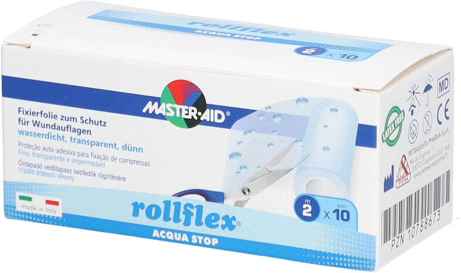 Rollflex Acqua Stop Fixierfolie wasserd.10 cmx2 m 1 St Verband