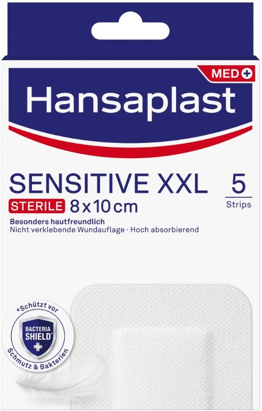 Hansaplast Sensitive Wundverband steril 8x10 cm 5 St Pflaster