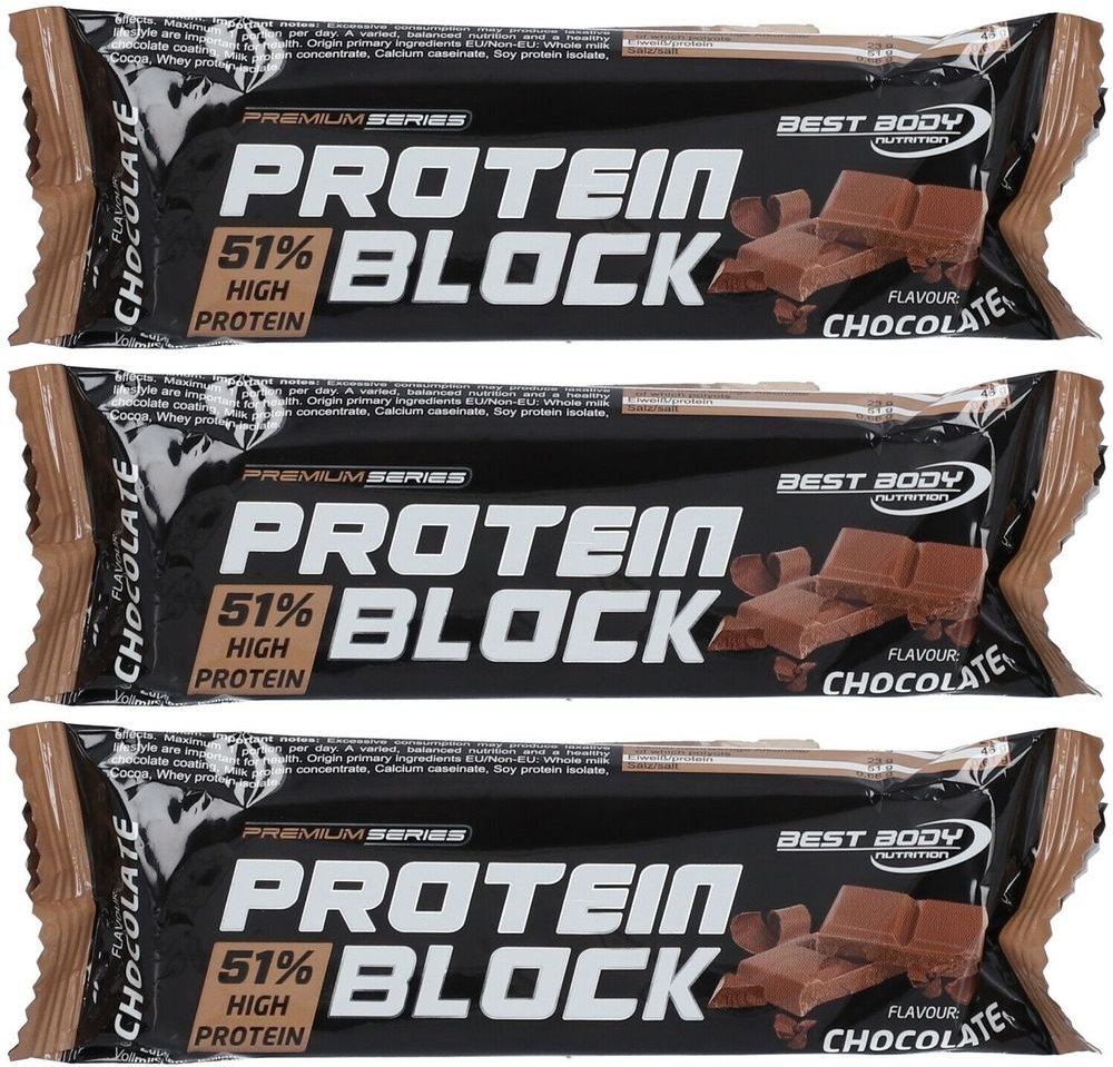 Best Body Nutrition Vital Protein Block Chocolate 3x 3x90 g Riegel