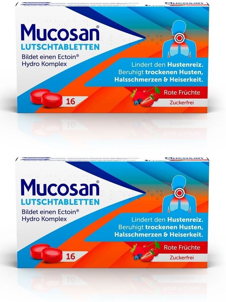 Mucosan Lutschtabletten rote Früchte 2x 2x16 St