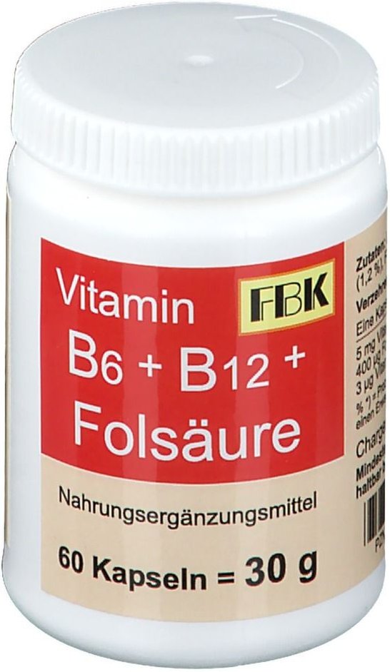 Vitamin B6 + B12 + Folsäure Kapseln