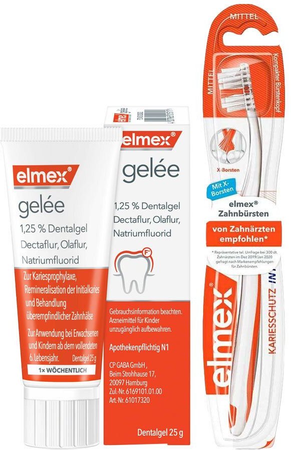 Thumbnail - Elmex Gelee + interX medium Kurzkopf Zahnbürste 1 St Set