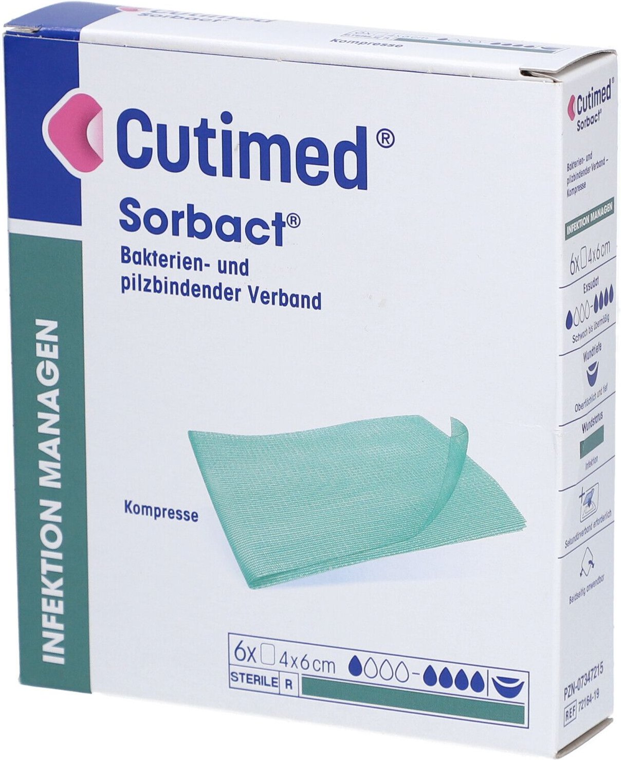 Cutimed Sorbact Kompressen 4x6 cm