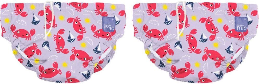 Bambino Mio, Wiederverwendbare Schwimmwindel, Krabbe, M (6-12 Monate) x2 2x1 St Windeln