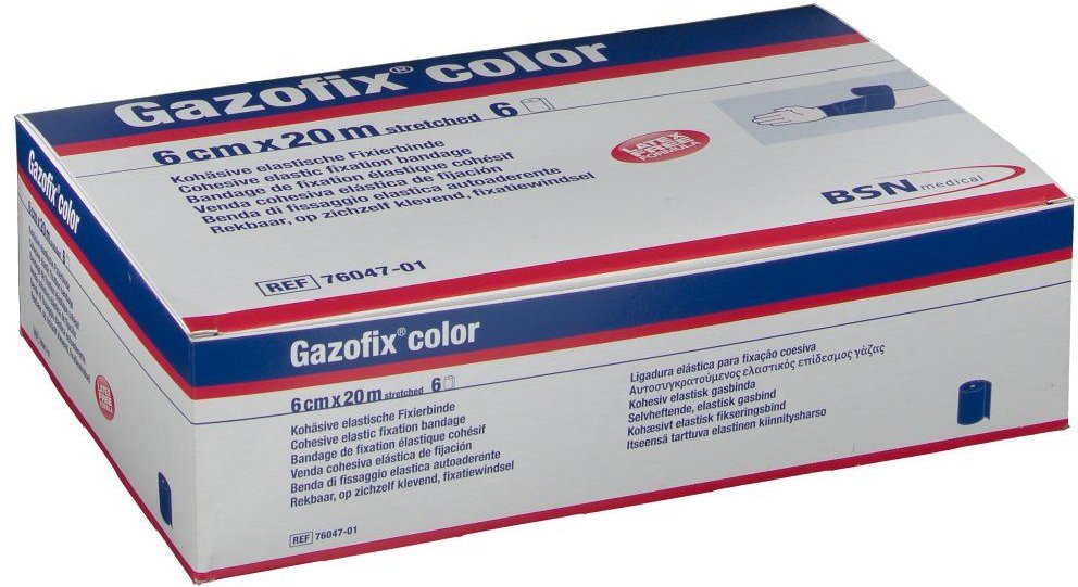Thumbnail - Gazofix color Fixierbinde kohäsiv 6 cmx20 m blau St Binden