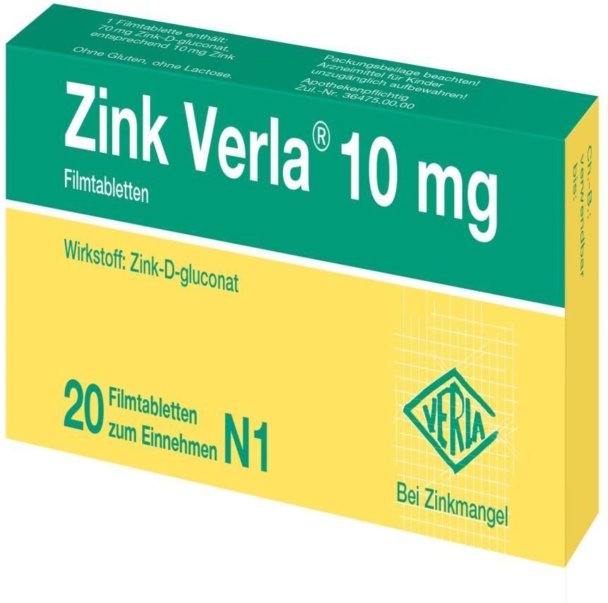 Zink Verla 10 mg Filmtabletten