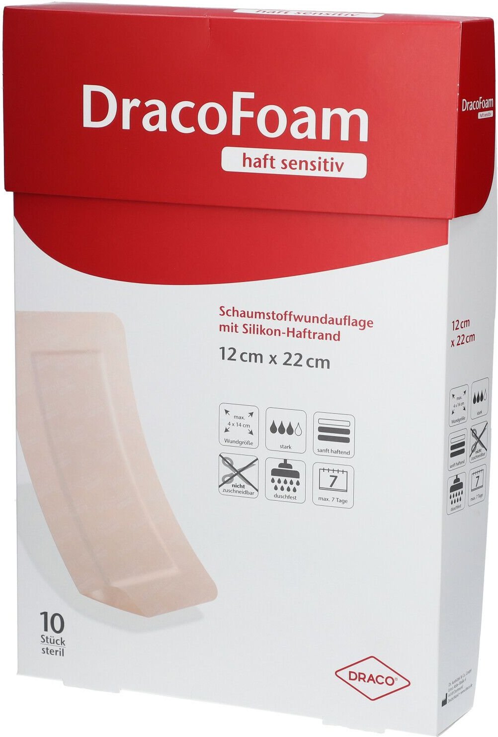 Dracofoam Haft sensitiv Schaumst.Wund.12x22 cm