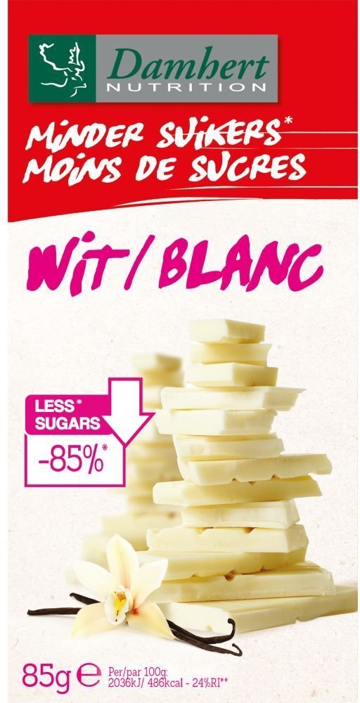 Thumbnail - Damhert Chocolade Wit Zonder Suiker 85 g Schokolade