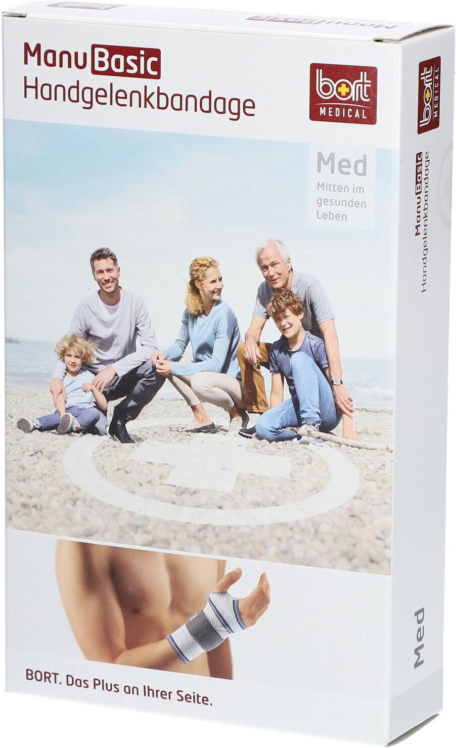 Bort ManuBasic Bandage rechts M silber 1 St Bandage(s)