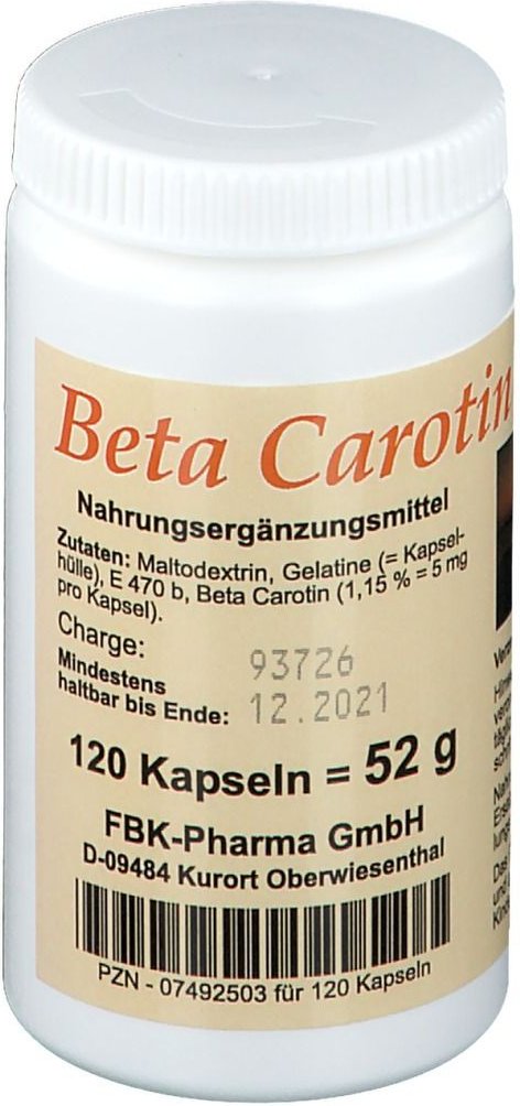 Beta Carotin Kapseln