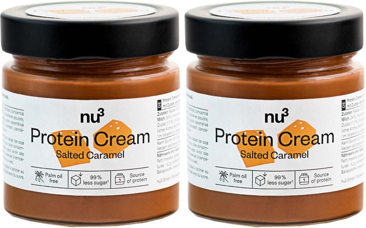 nu3 Protein Cream, Salted Caramel x2 2x200 g Brotaufstrich