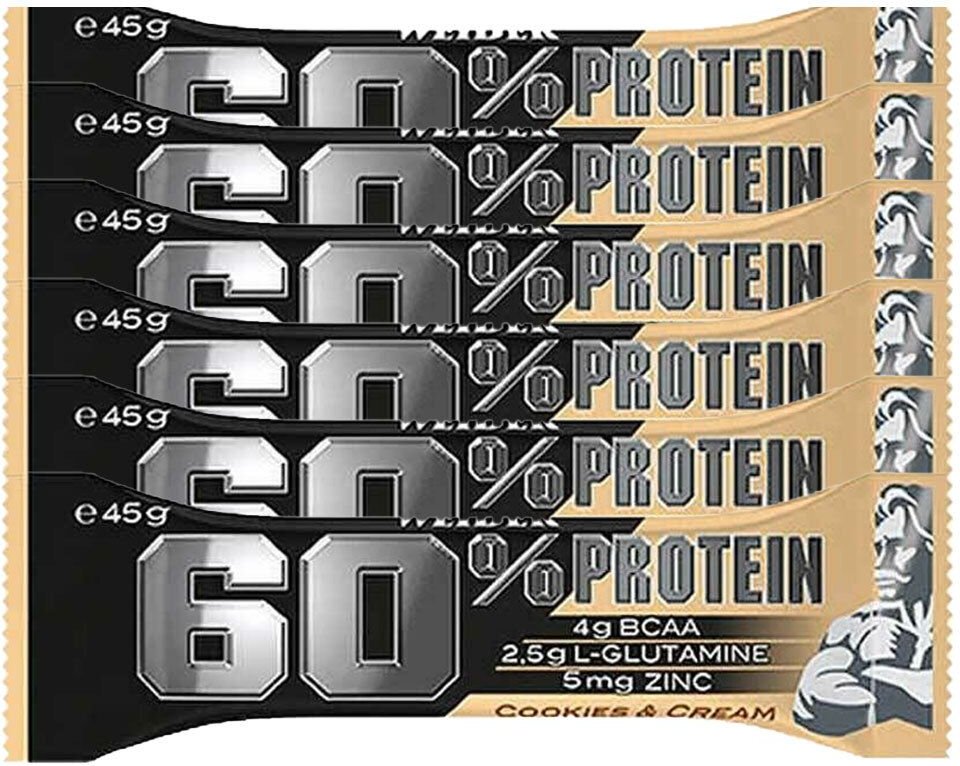 Weider 60 % Protein Bar, Cookies-Cream 6x45 g Riegel