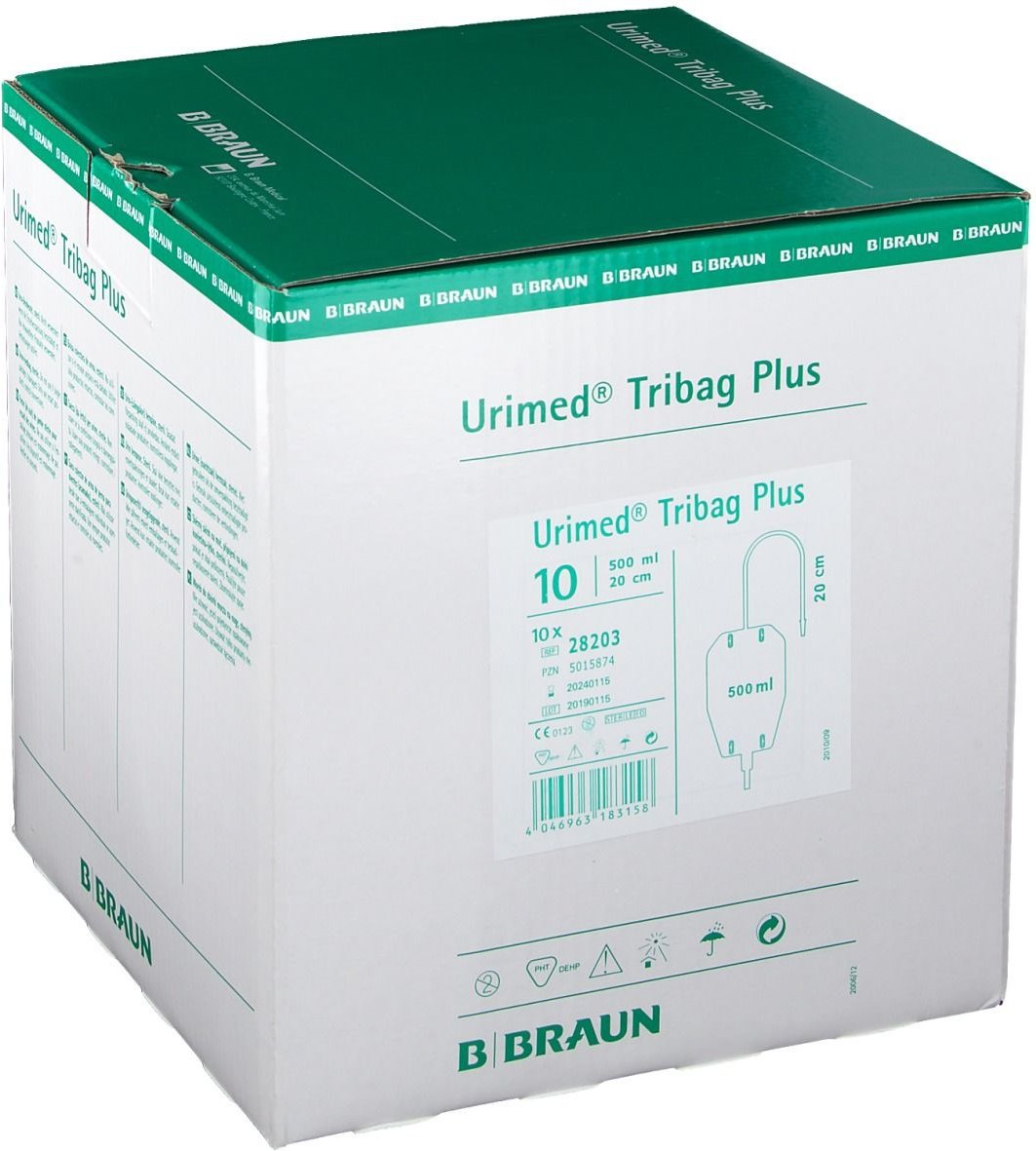 Urimed Tribag Plus Urin Beinbtl.500ml 20cm ster. 10 St Beutel