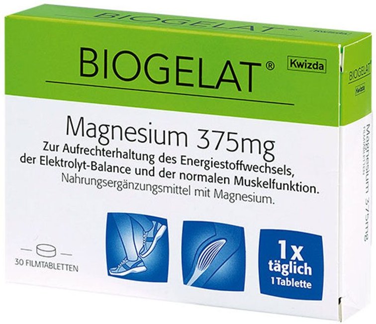 Biogelat-Magnesium Filmtabl 375Mg 30 St Filmtabletten