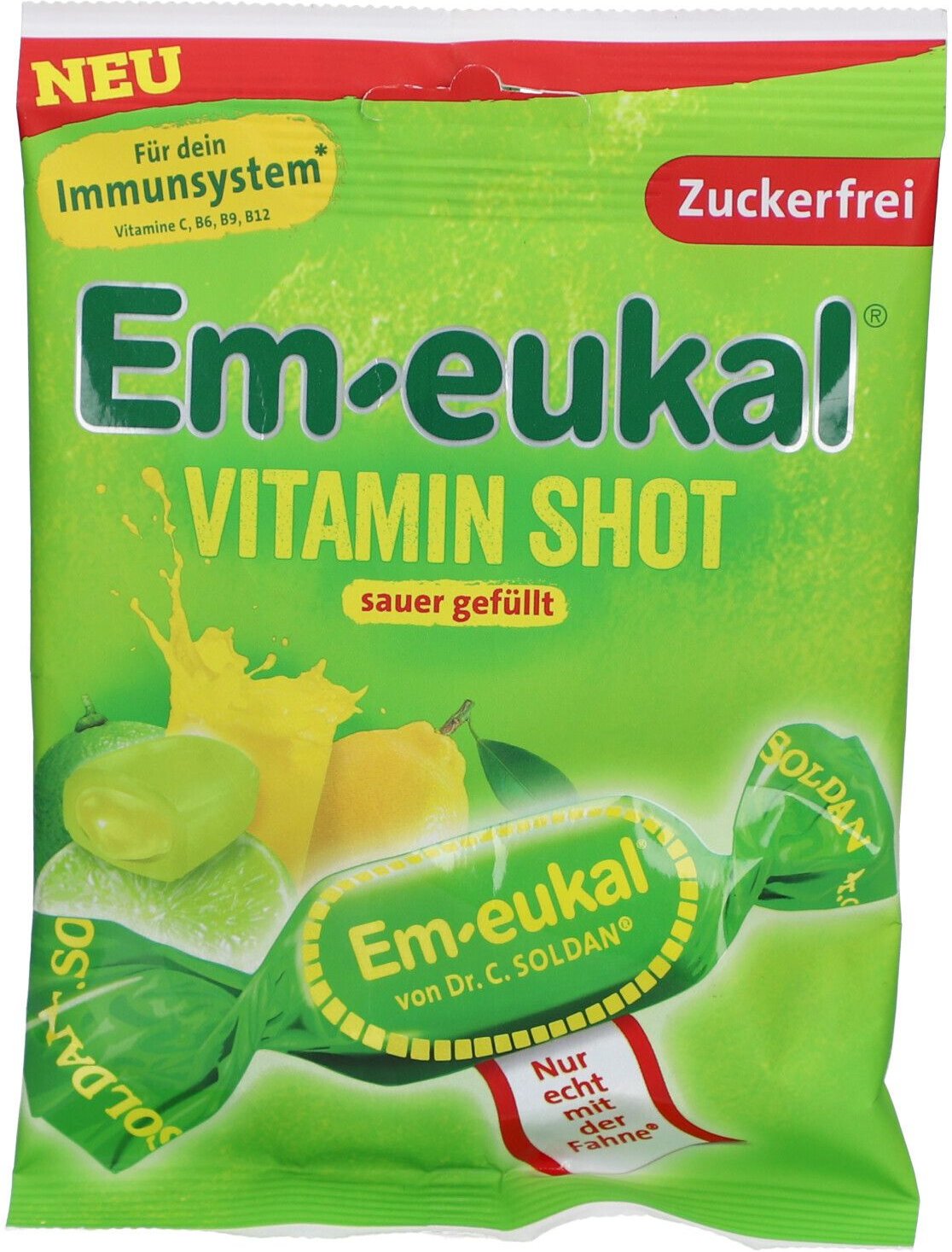 Em-Eukal Bonbons Vitamin Shot sauer zuckerfrei 75 g
