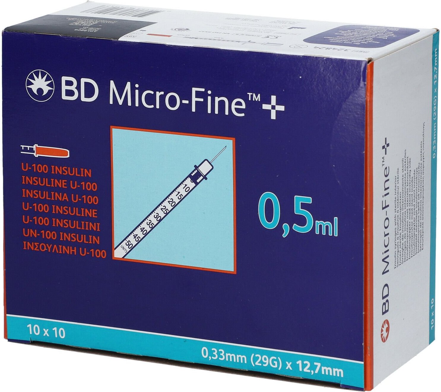 BD Micro-Fine+ Insulinspr.0,5 ml U100 12,7 mm 100x0,5 Spritzen