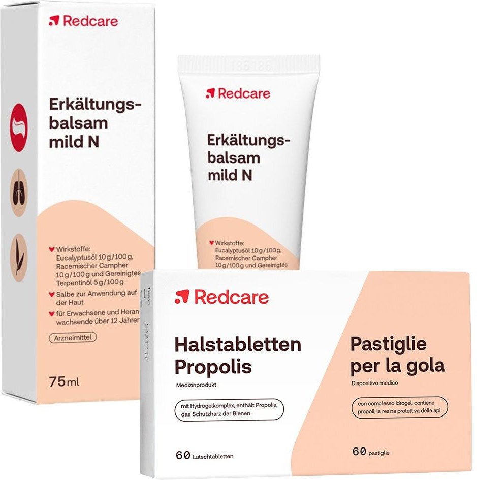 Redcare Halstabletten Propolis + Erkältungsbalsam mild N 1 St Set