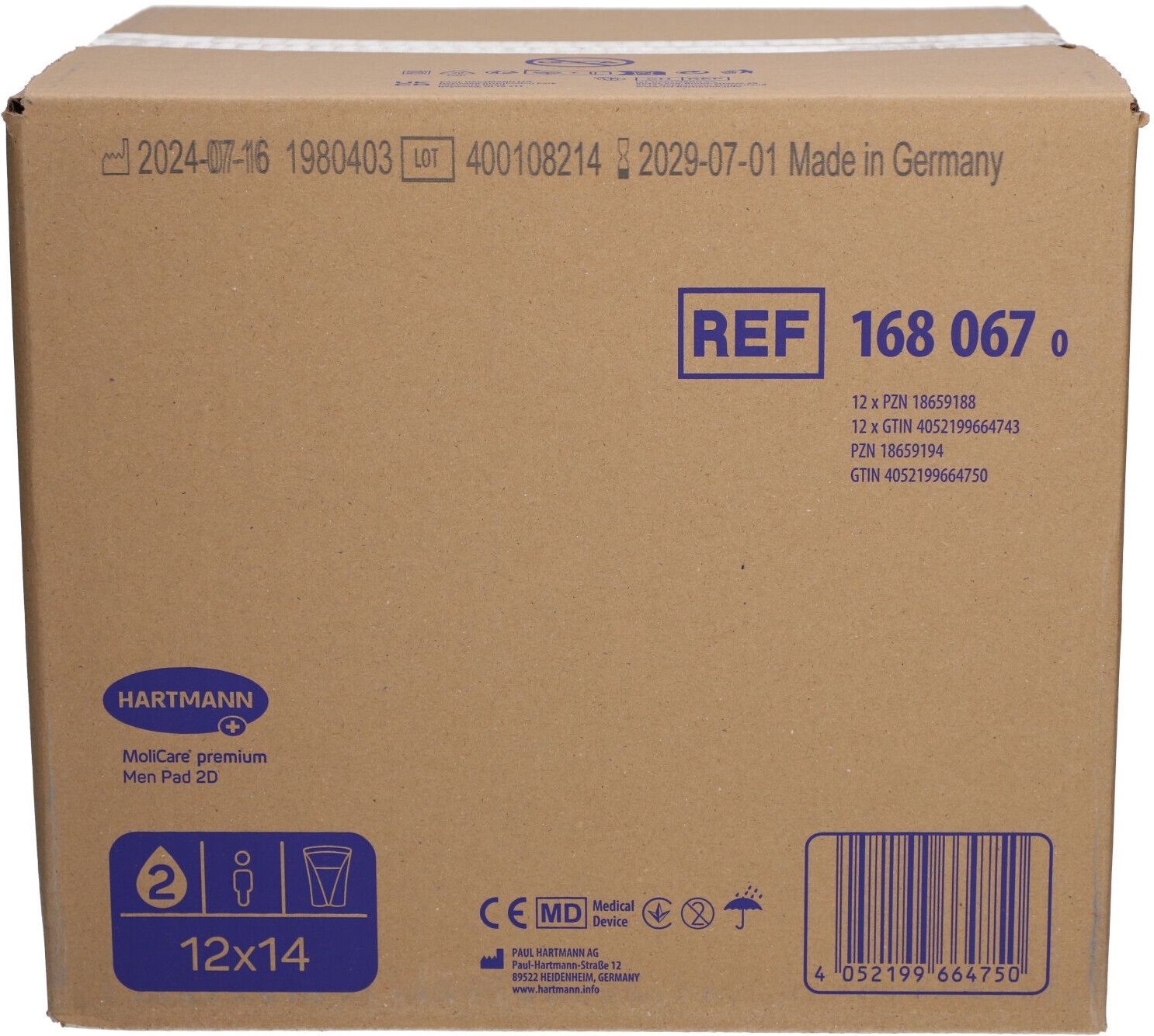 Thumbnail - Molicare Premium MEN Pad 2 Tropfen 12x14 St Einlagen