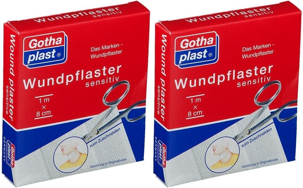 Gothaplast Wundpfl.sensitiv 8 cmx1 m geschnitten 2x 2x1 St Pflaster
