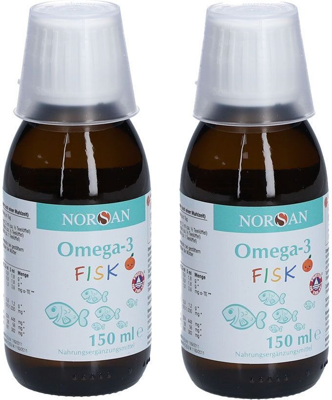 Norsan Omega-3 Fisk f.Kinder flüssig x2 2x150 ml Flüssigkeit