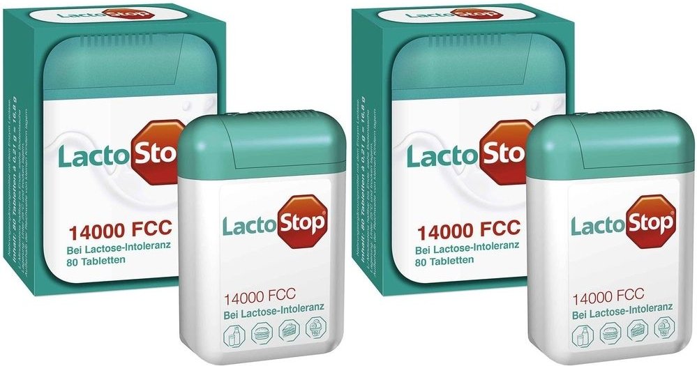 Lactostop 14.000 FCC Tabletten Spender 2x 2x80 St