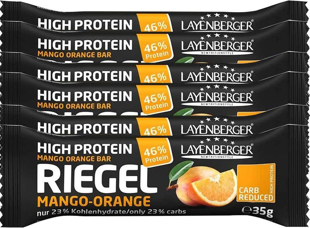 Layenberger LowCarb.One Protein Riegel, Mango-Orange 6x35 g Riegel