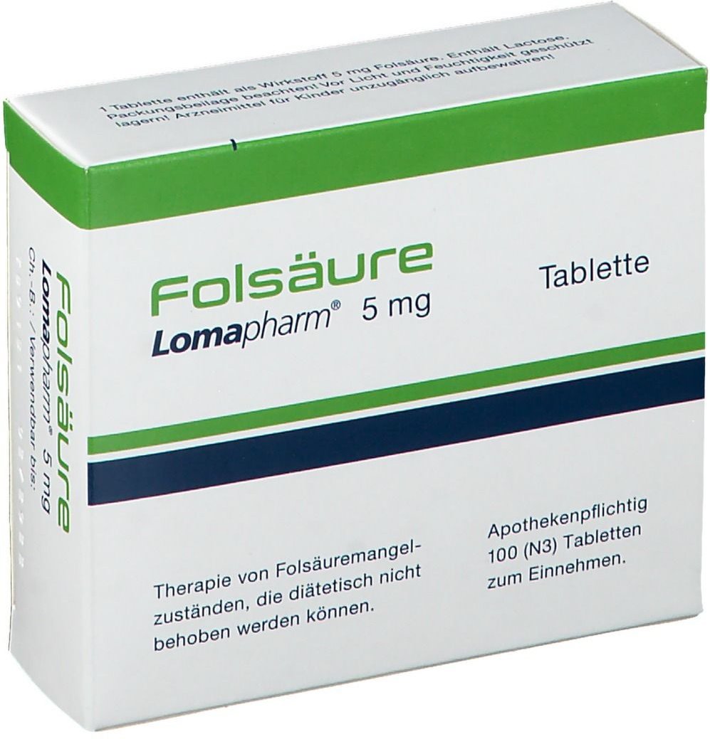 Folsäure Lomapharm 5 mg Tabletten