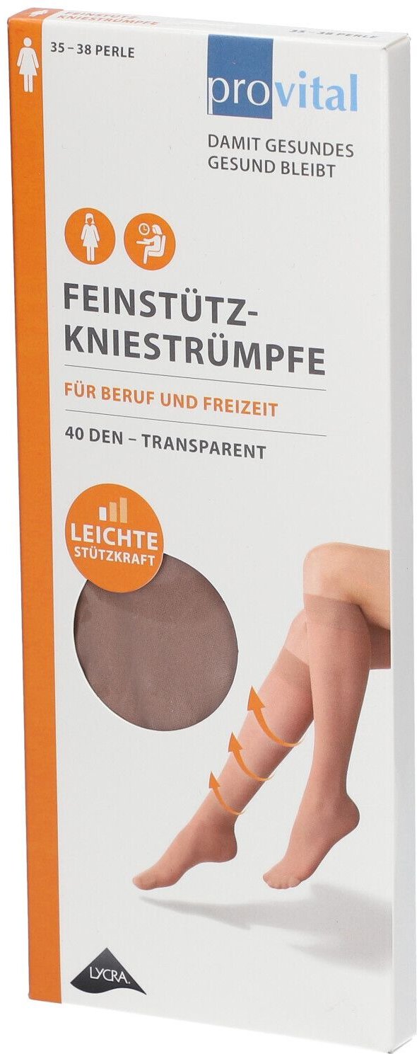 Thumbnail - Provital 40den Stützkniestrümpfe Gr.35-38 perle 2 St Strümpfe