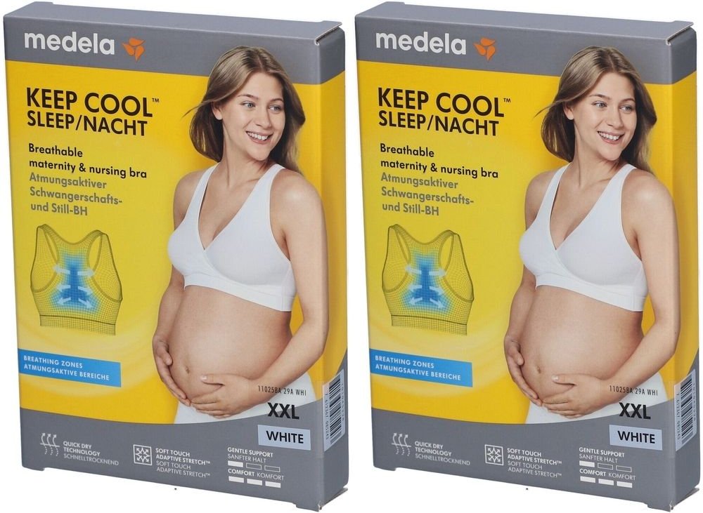 Medela Keep Cool Schlaf BH XXL weiß 2x 2x1 St