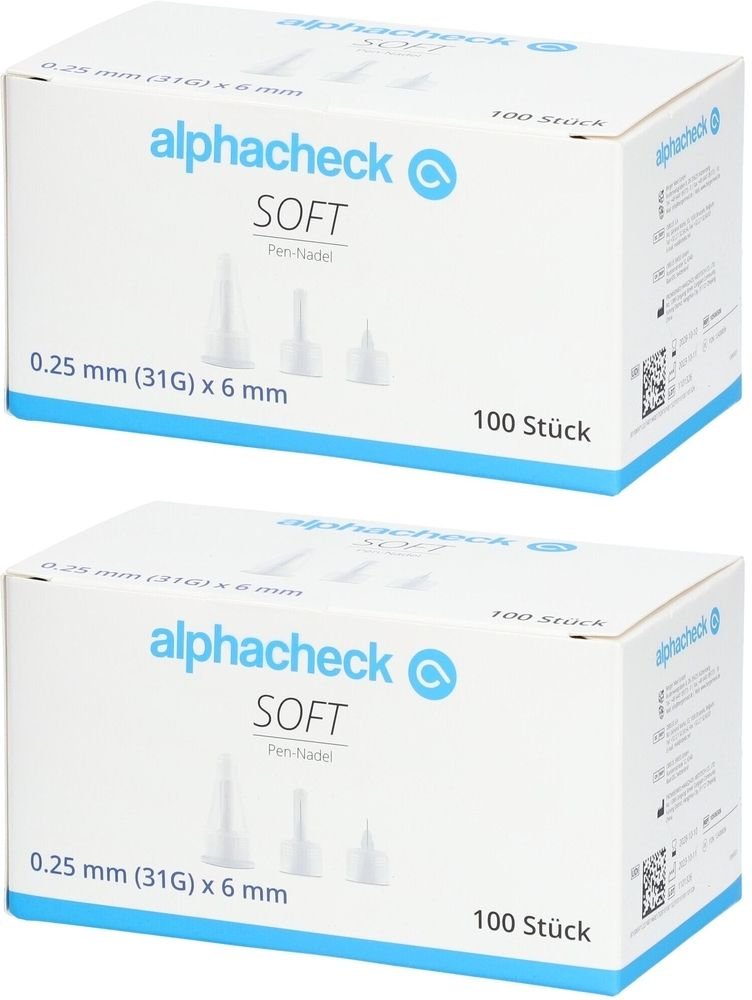Alphacheck soft Pen-Nadeln 31 Gx6 mm 2x 2x100 St Kanüle