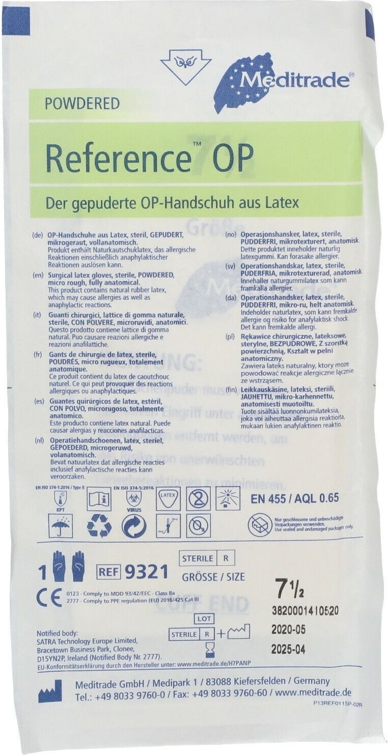 Handschuhe OP LATEx 7.5Ste x5 5x1x2 St